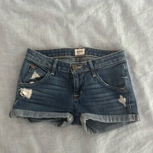 Hudson Jeans Blue Distressed Jean Shorts